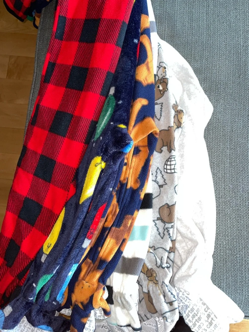 Lot of 9 - 3T toddler Plush Fleece Sleeper Pajamas - 2 pcs are Cotton - Picture 11 of 13